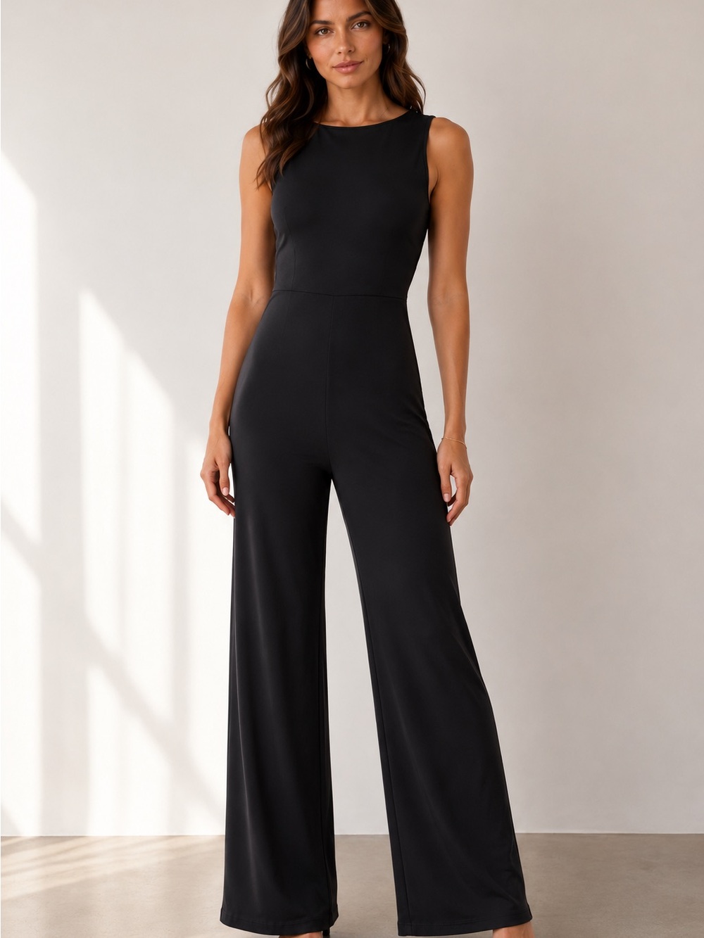 Maskert Women’s Black Sleeveless Wide-Leg Jumpsuit